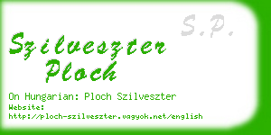 szilveszter ploch business card